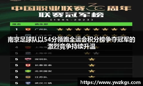 南京足球队以54分领跑全运会积分榜争夺冠军的激烈竞争持续升温